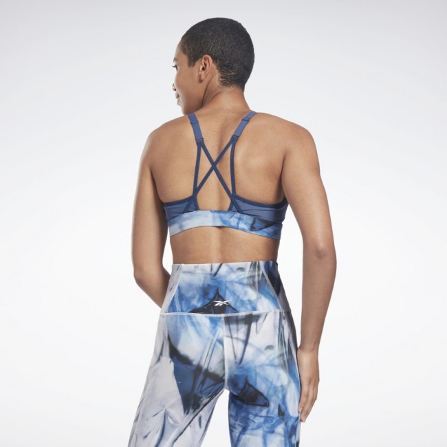 Lux Strappy Sports Bra Liquid Abyss Print
