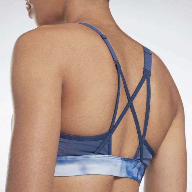 Lux Strappy Sports Bra Liquid Abyss Print