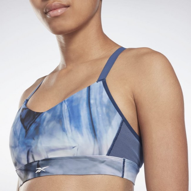 Lux Strappy Sports Bra Liquid Abyss Print