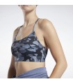 Lux Skinny Strap Camo Print Sports Bra